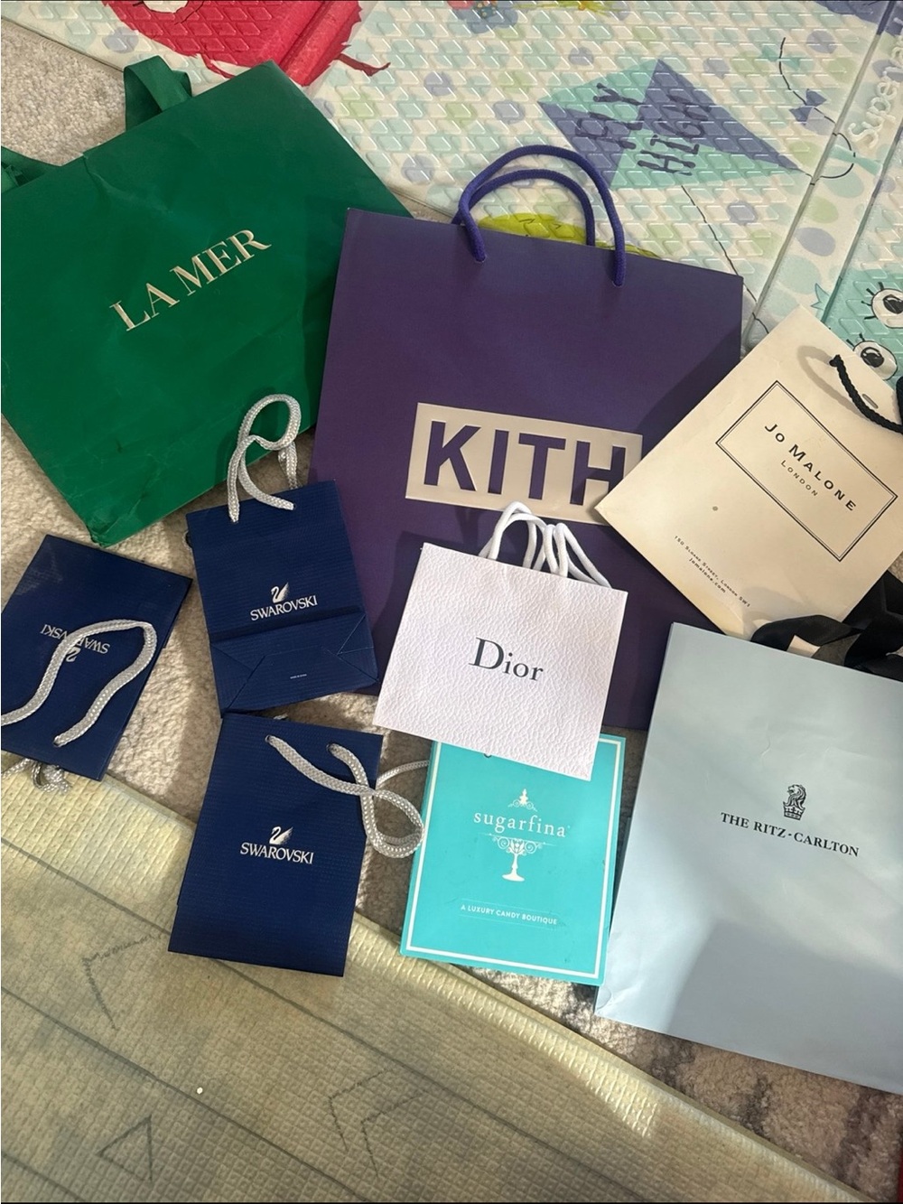 Kith Purple Shopping Bag with Assorted Designer Bags